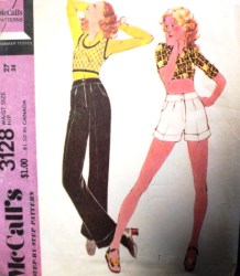3128 MCC PROPORTIONED CUFF 72 PANTS,SHORTS PATTERN 27''WST